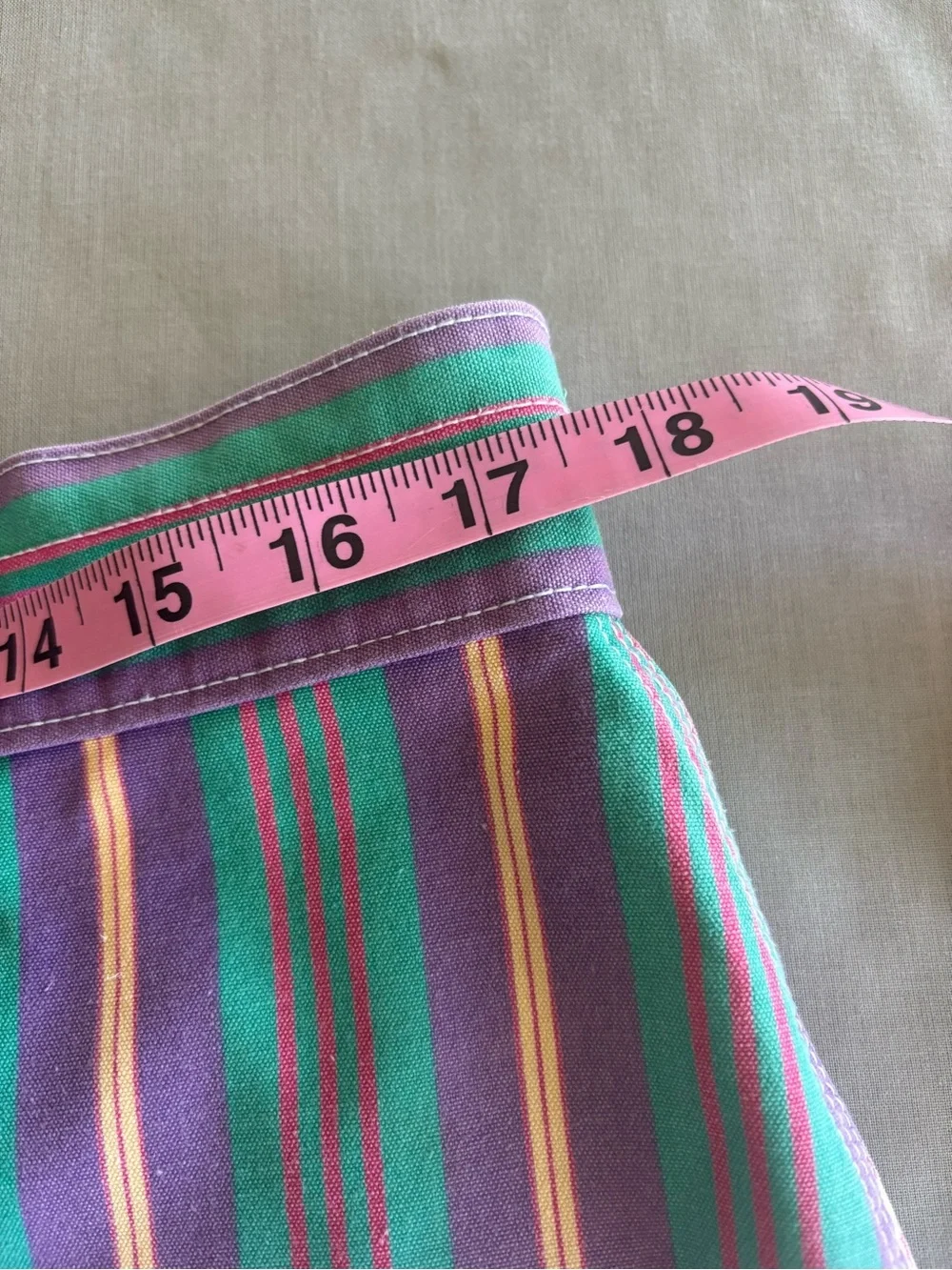Vintage J Crew Sailing Shorts Purple Green Stripe Lace Up Canvas 36